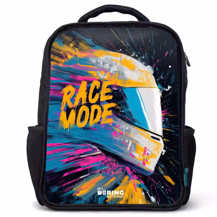 Kinder rugzak - Racehelm - Verfspatten - Penseelstreken - Race mode