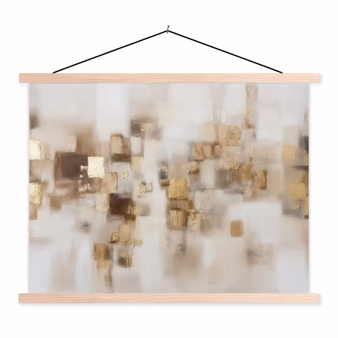 Schoolplaat - Abstracte vierkanten - Aardetonen - Mistig