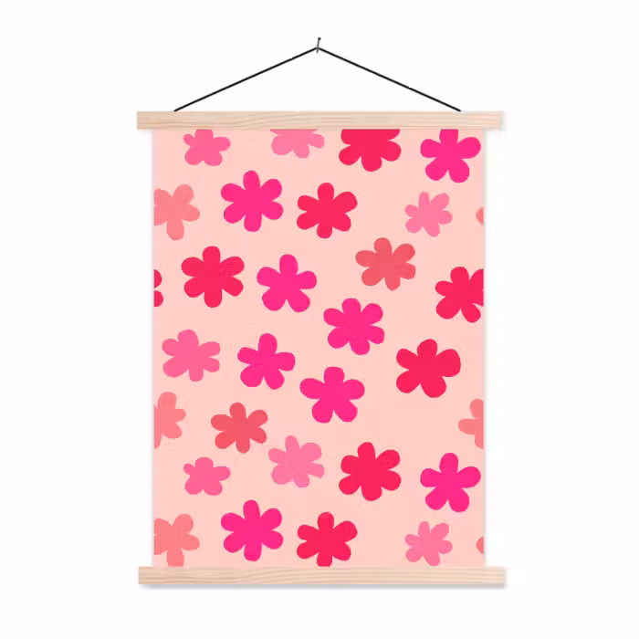 Schoolplaat - Bloemen - Patroon - Roze