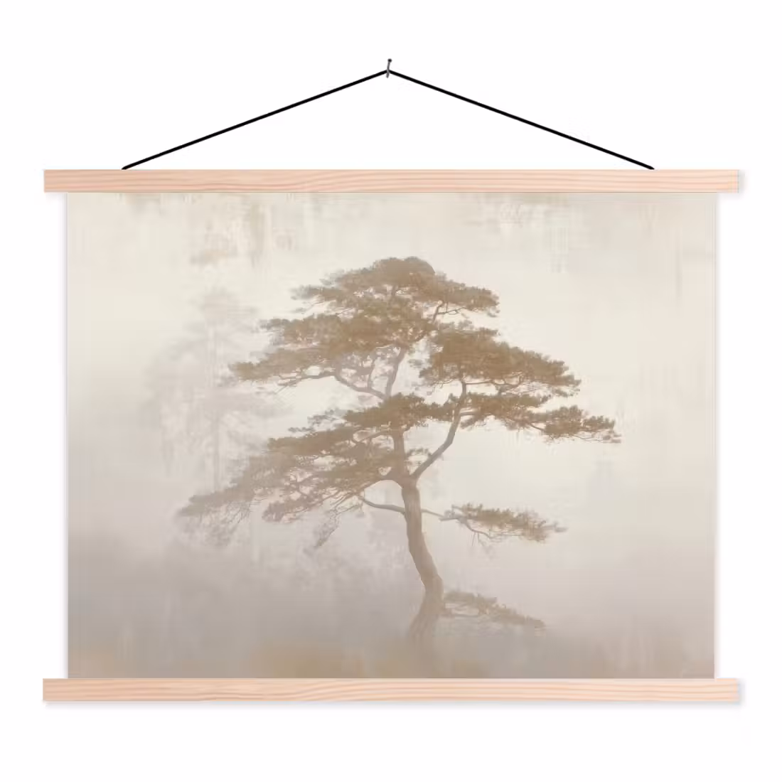 Schoolplaat - Boom - Oosterse stijl - Landschap