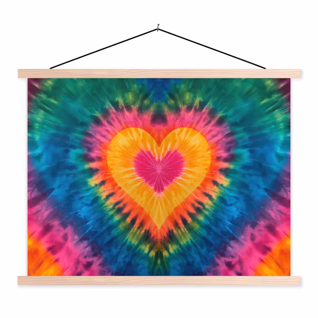 Schoolplaat - Hart - Tie Dye - Kleurrijk