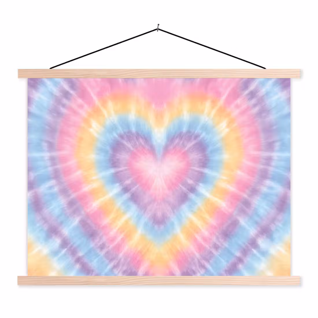 Schoolplaat - Hartvorm - Pastelkleuren - Tie Dye