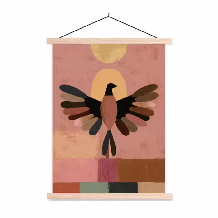 Schoolplaat - Illustratie - Vogel - Vlakken - Kleurrijk