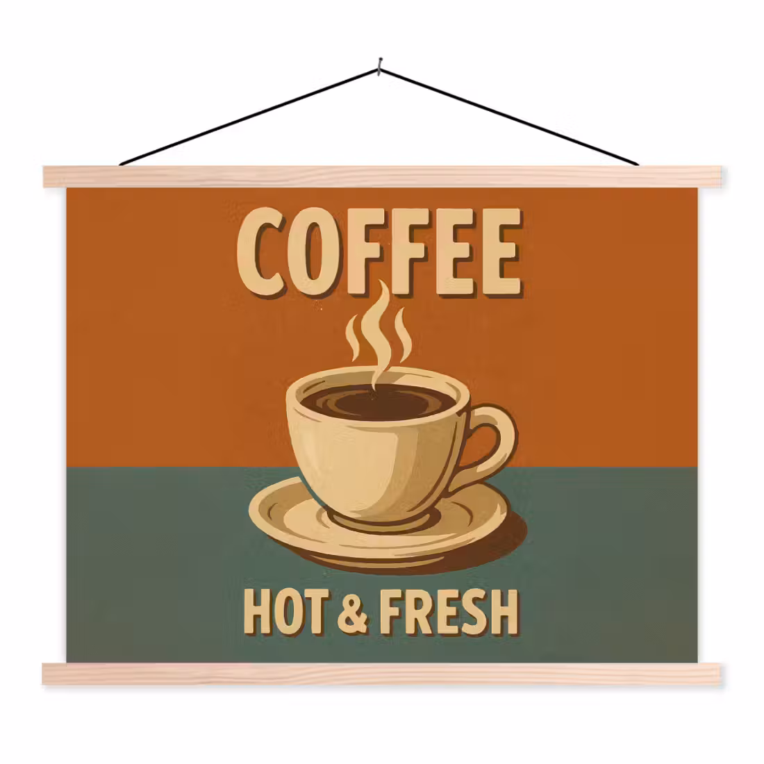 Schoolplaat - Koffie - Kop - Vintage - Quote