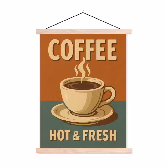 Schoolplaat - Koffie - Kop - Vintage - Quote