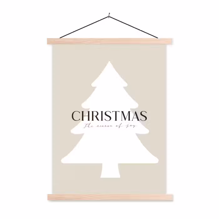 Schoolplaat - Kerstboom - Japandi - Christmas - Beige