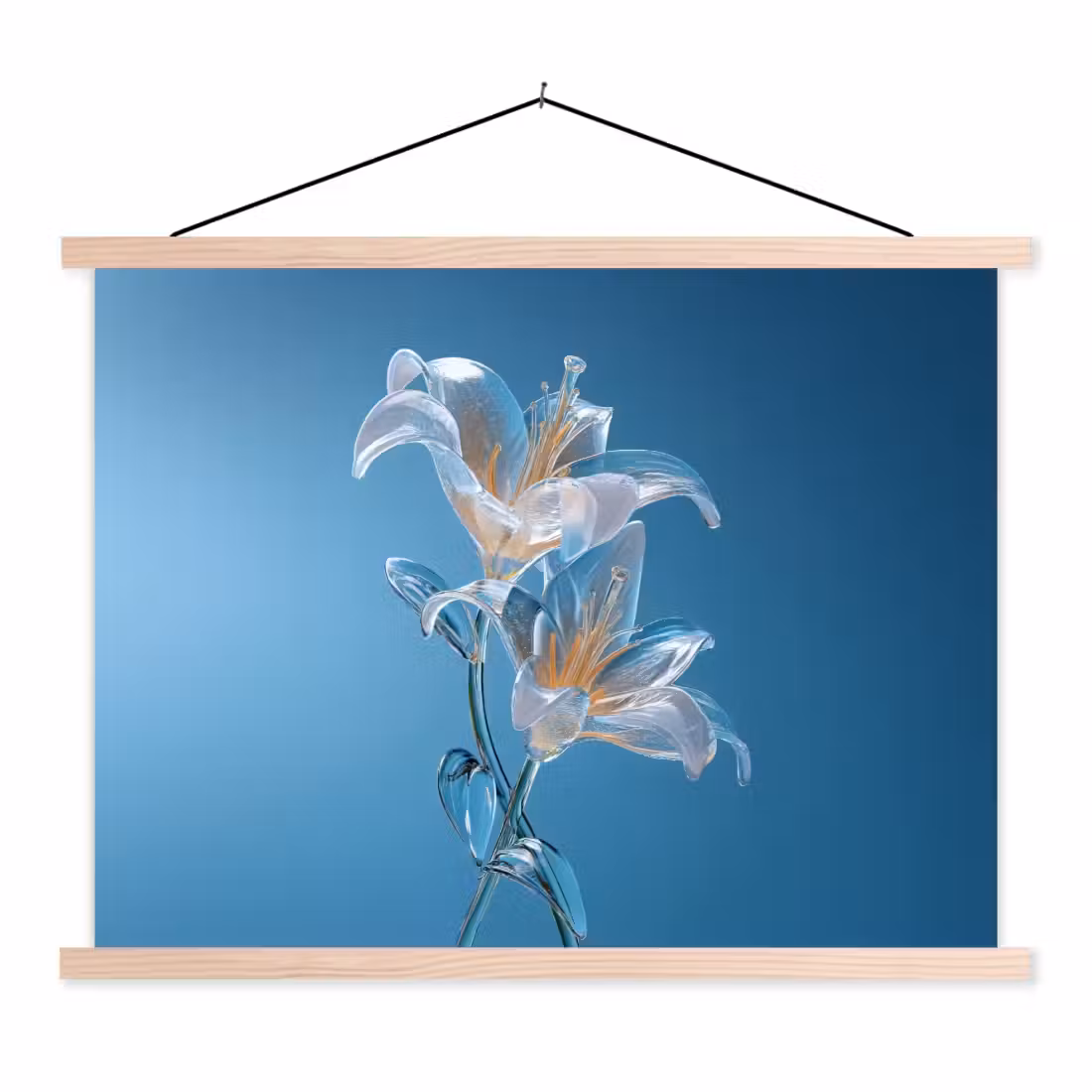 Schoolplaat -  Lelies - Blauw - Glazen