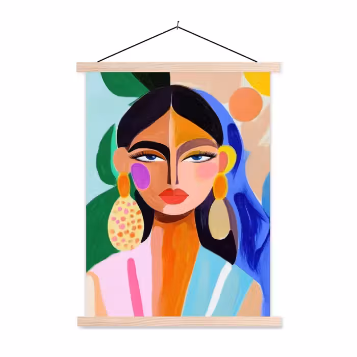 Schoolplaat -  Portret - Vrouw - Modern