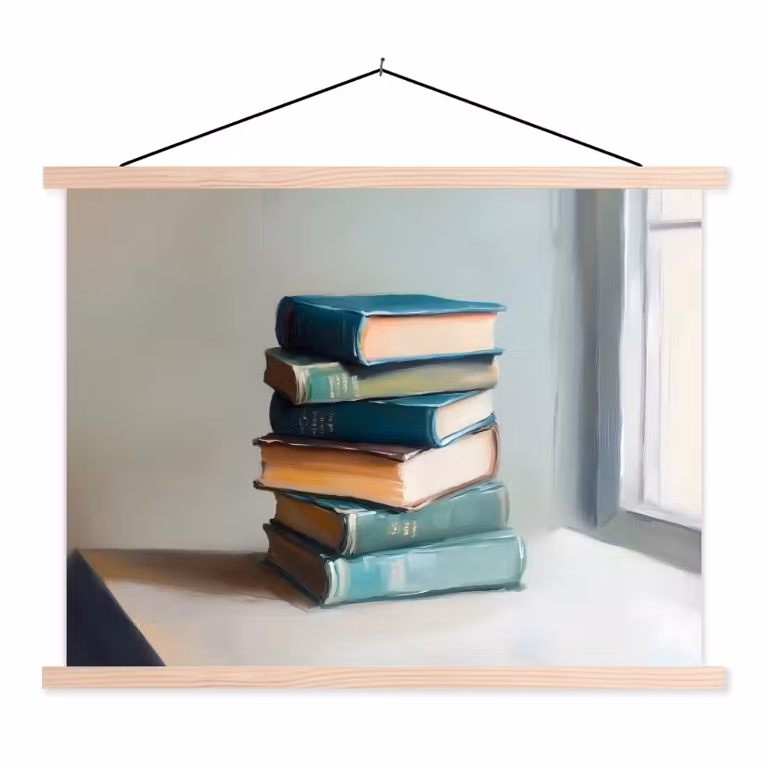 Schoolplaat -  Stapel - Boeken - Groen - Daglicht