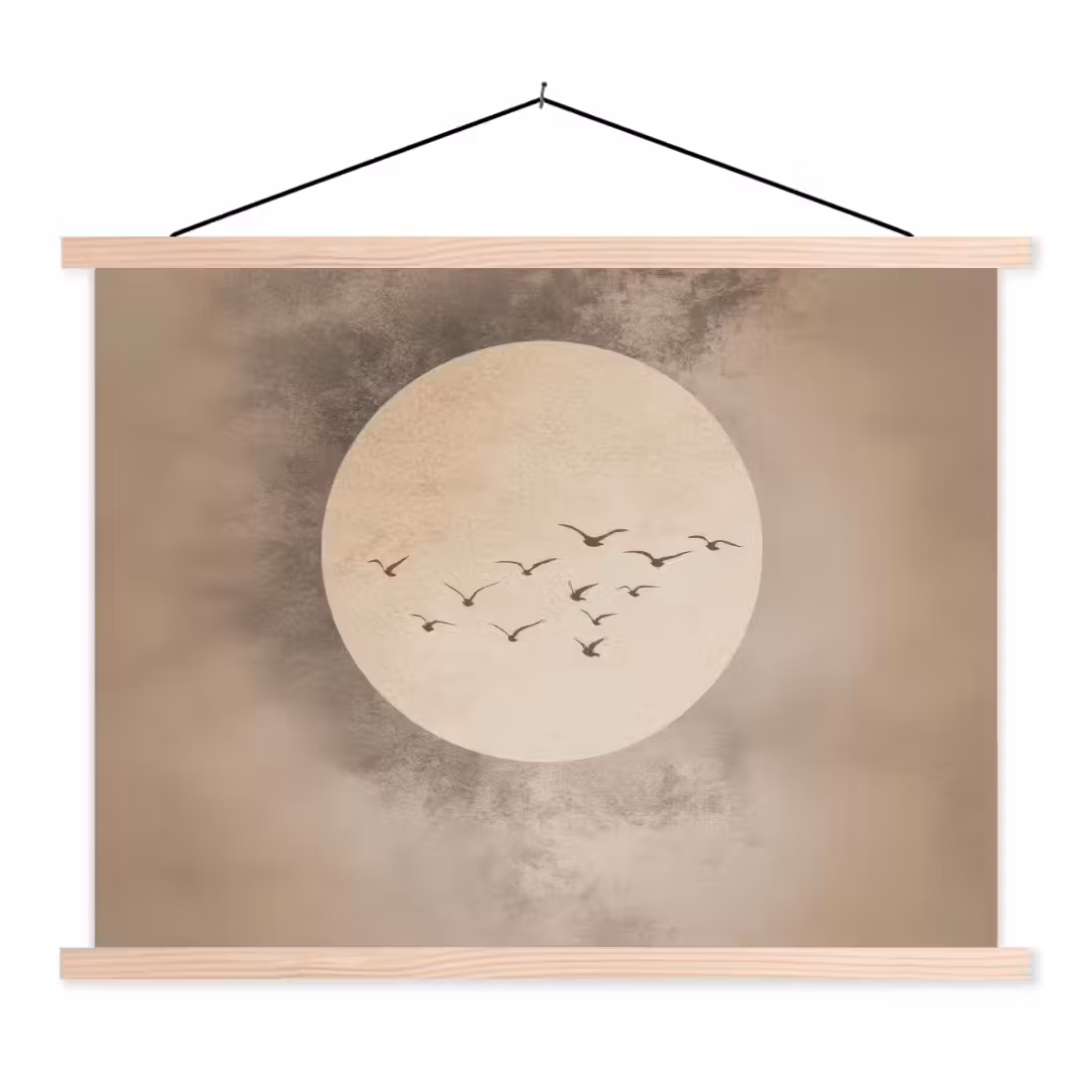 Schoolplaat -  Vogel - Beige - Japandi