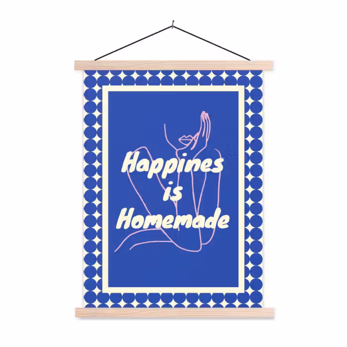 Schoolplaat - Lijntekening - Vrouw - Quote - Blauw