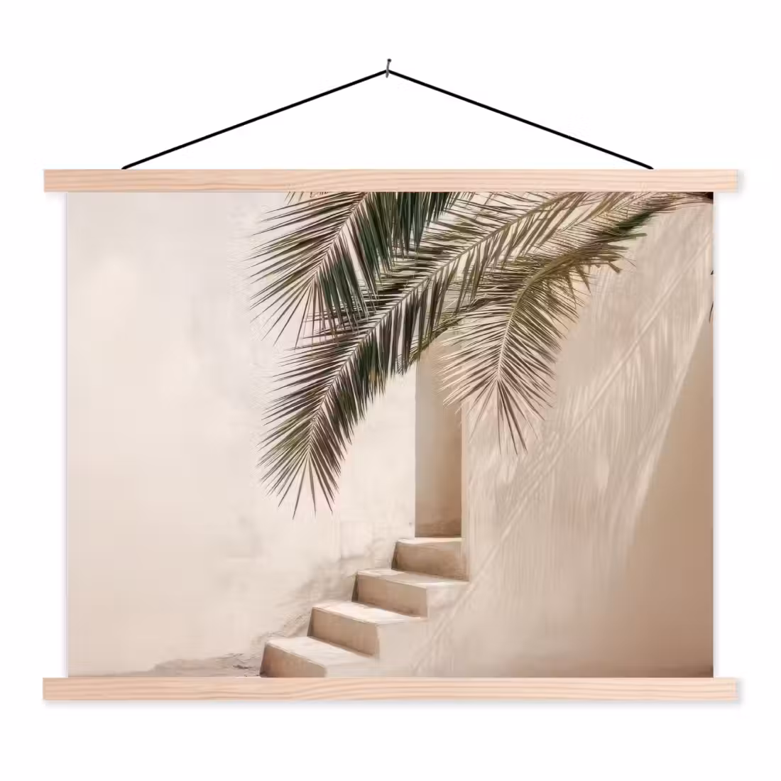 Schoolplaat - Palmboom - Schaduw - Trap - Beige