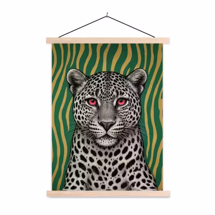 Schoolplaat - Panter - Zebrapatroon - Groen