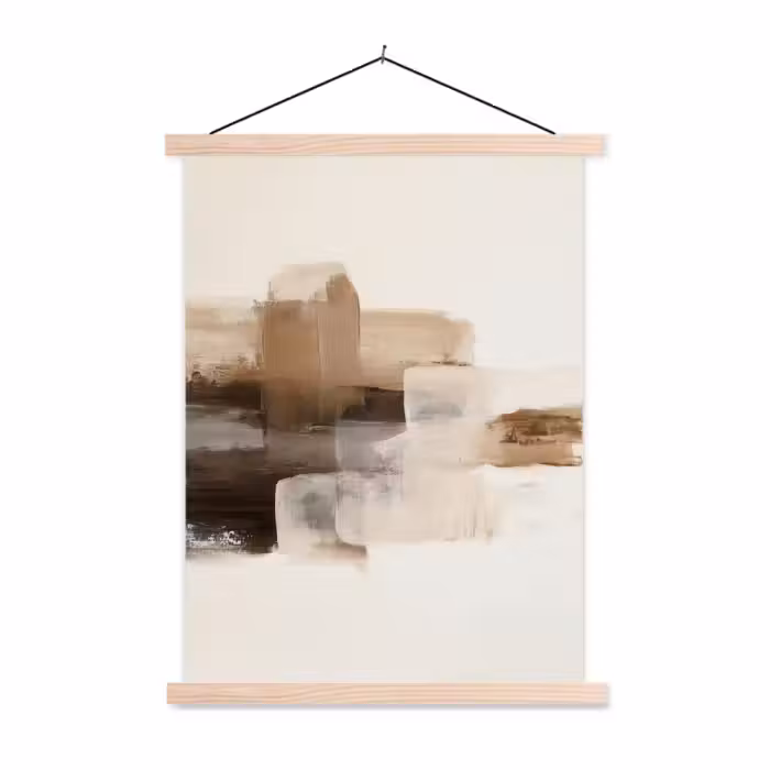 Schoolplaat - Penseelstreken - Abstract landschap - Rust