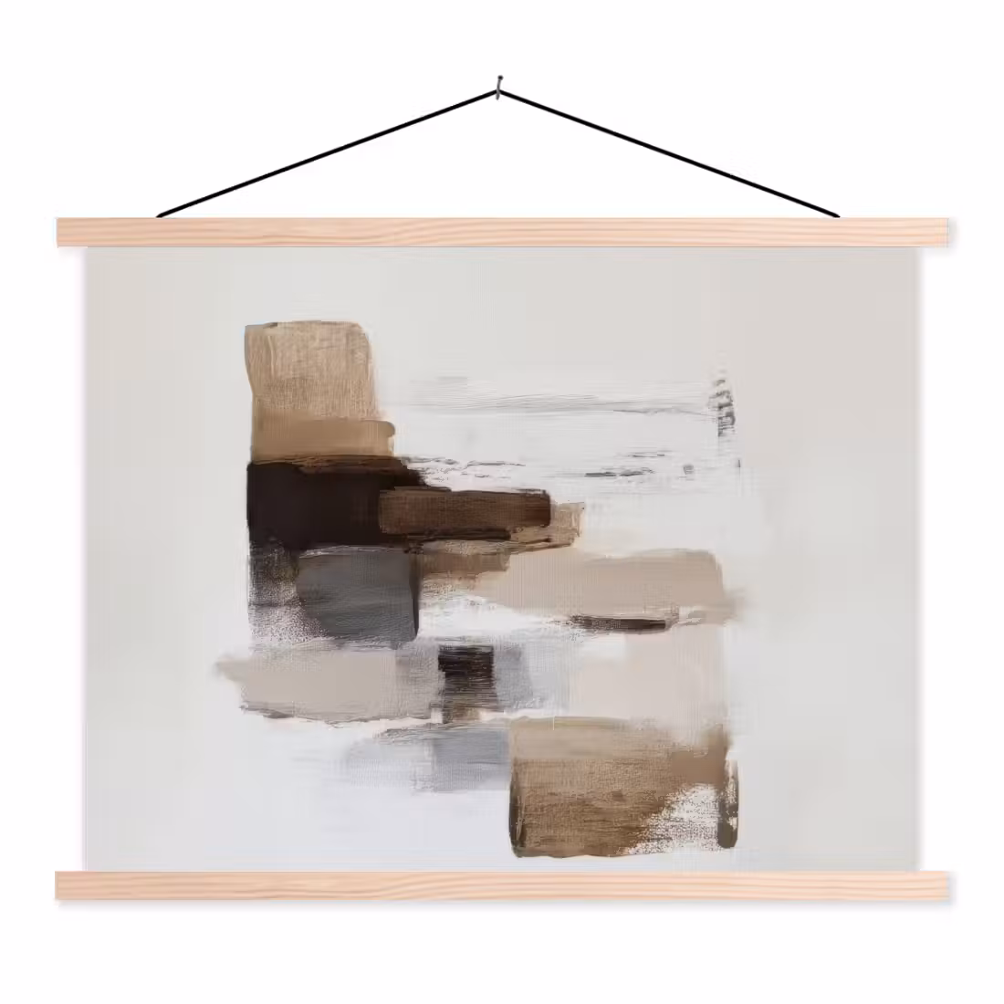 Schoolplaat - Penseelstreken - Balans - Beige - Bruin