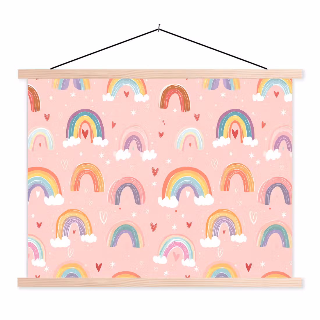 Schoolplaat - Regenboog - Patroon - Pastel - Handgetekend