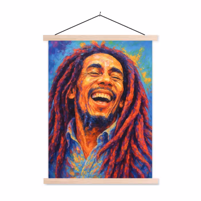 Schoolplaat - Regenboogkleuren - Man - schilderij