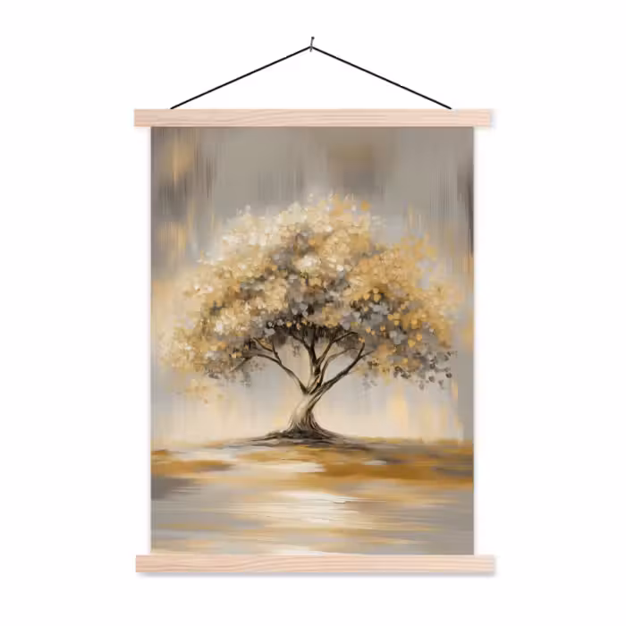 Schoolplaat - Schilderij - Boom - Abstract - Bladeren