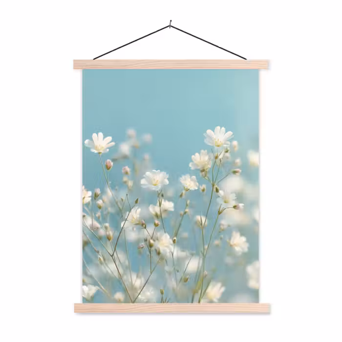 Schoolplaat - Stengels - Bloemen - Lucht - Wit