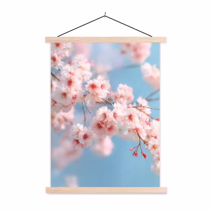 Schoolplaat - Takken - Bloesems - Roze