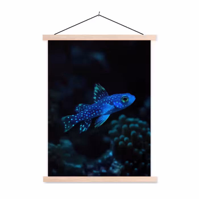 Schoolplaat - Vis - Stippen - Koraal - Blauw