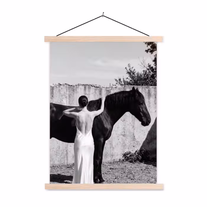 Schoolplaat - Vrouw - Paard - Artistiek