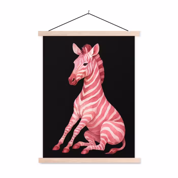 Schoolplaat - Zebra - Roze - Gestreept