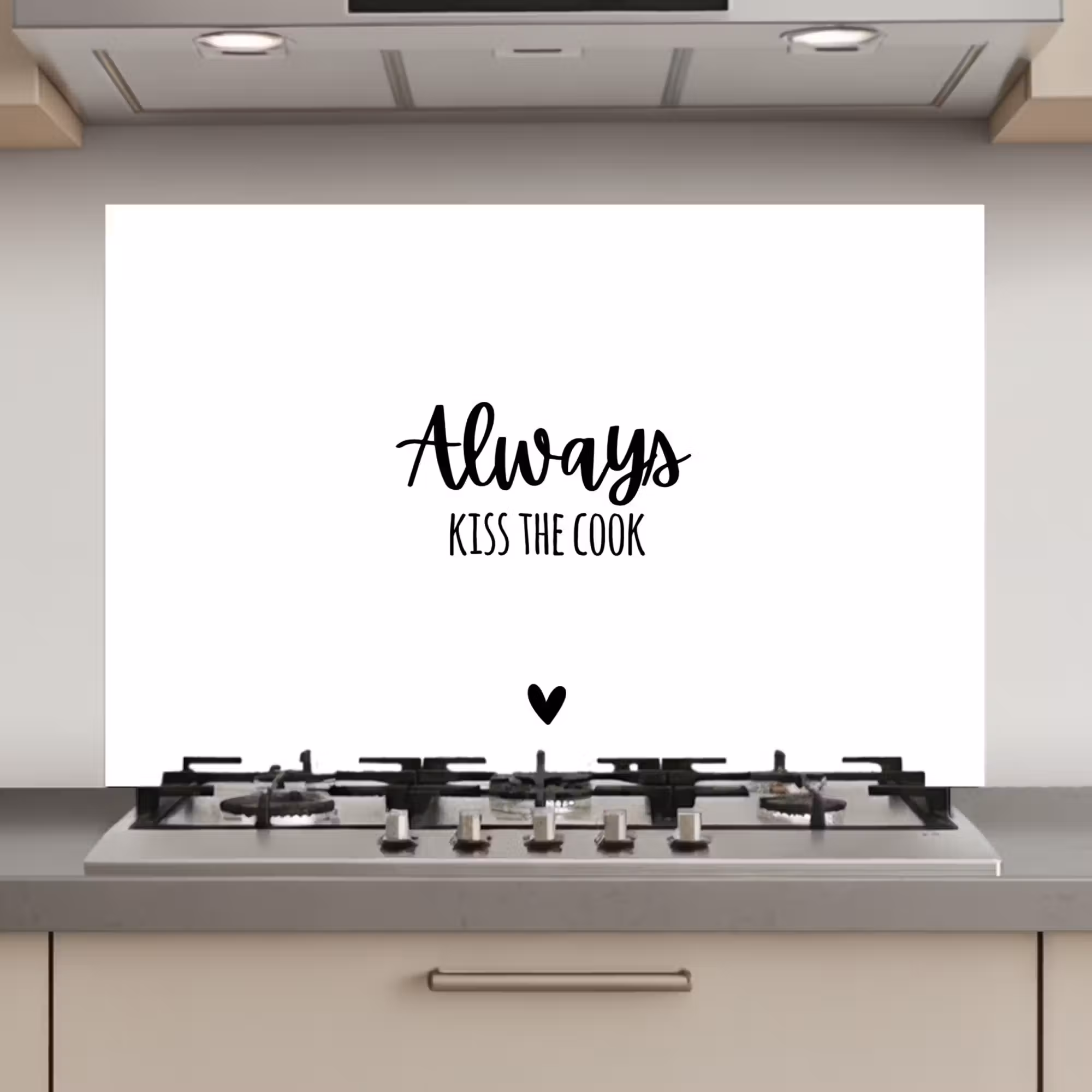 Spatscherm keuken - Always kiss the cook - Koken - Kok - Keuken - Spreuken