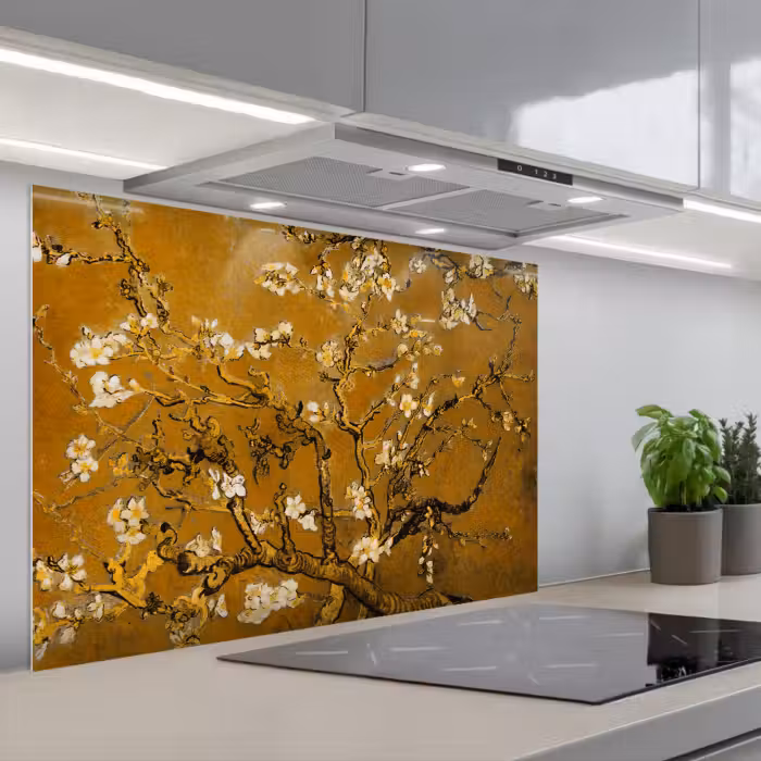 Spatscherm keuken - Amandelbloesem - Kunst - Van Gogh - Goud