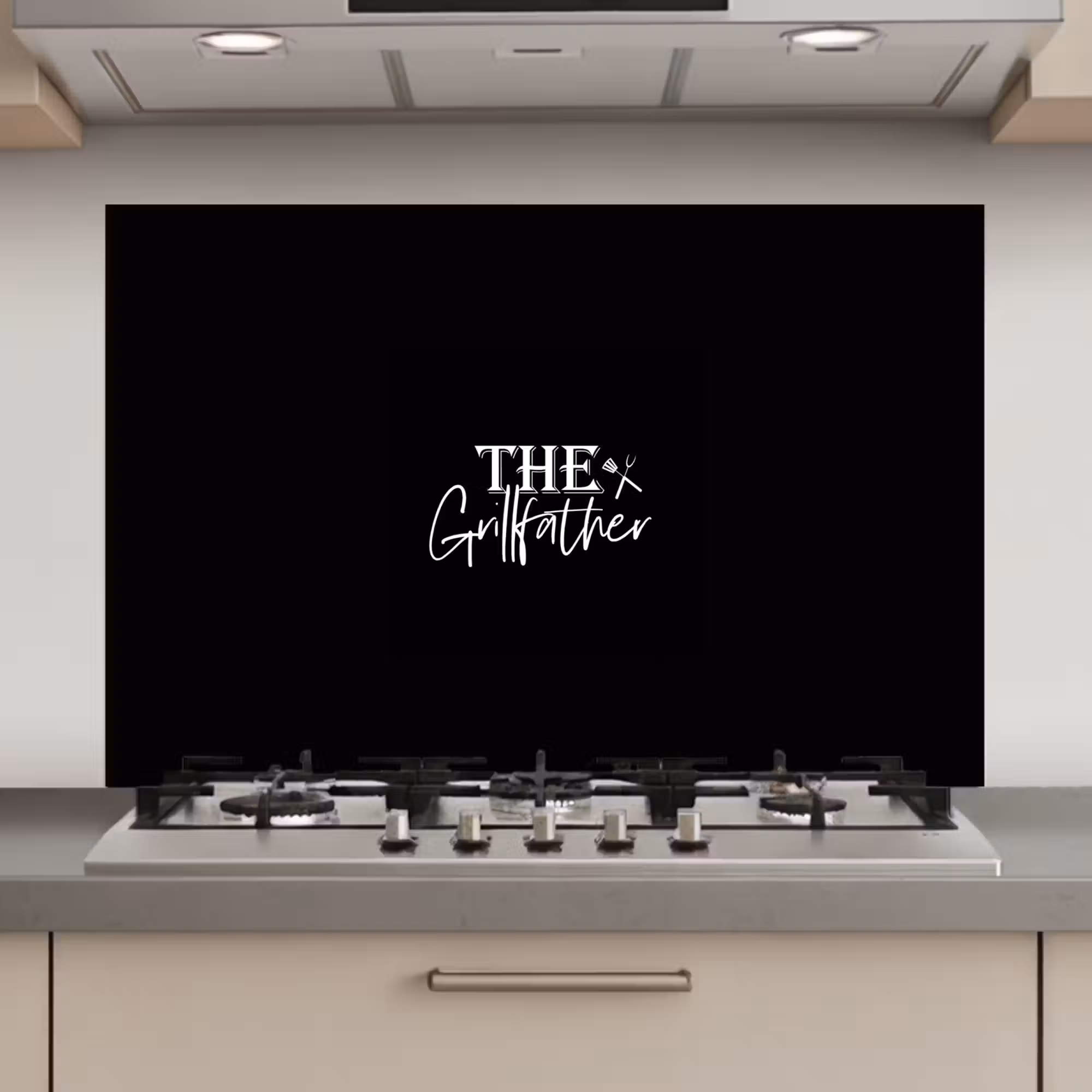 Spatscherm keuken - Barbecue - BBQ - Grill - Koken - The Grillfather - Tekst - Spreuken