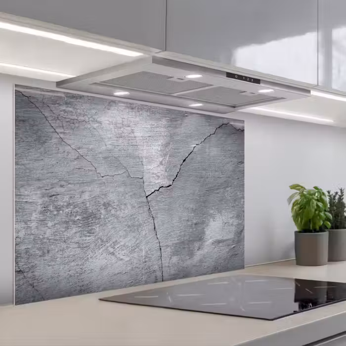 Spatscherm keuken - Beton - Grijs - Scheur