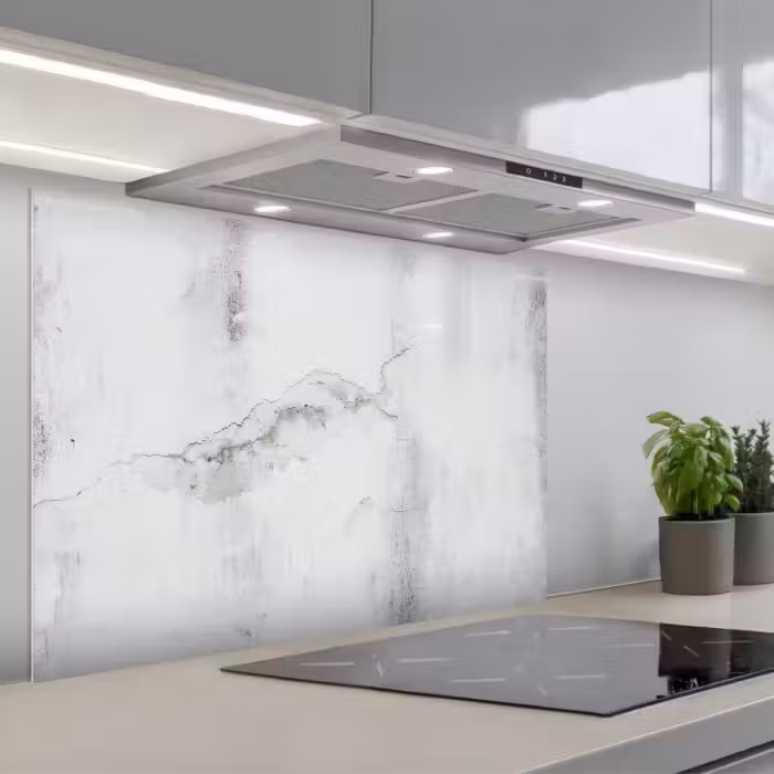Spatscherm keuken - Beton - Grijs - Wit