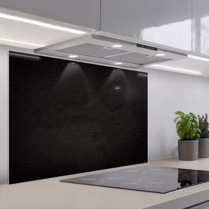 Spatscherm keuken - Beton print - Industrieel - Zwart