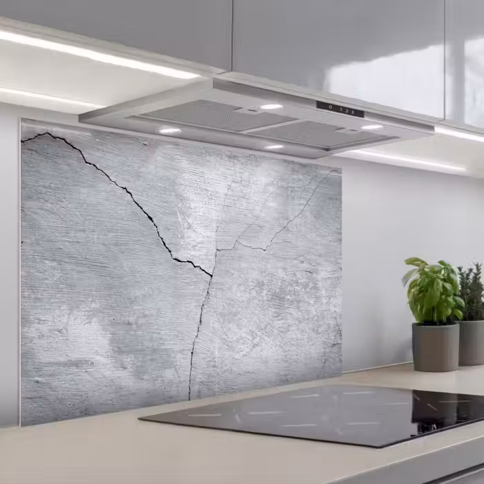 Spatscherm keuken - Beton - Scheur - Grijs