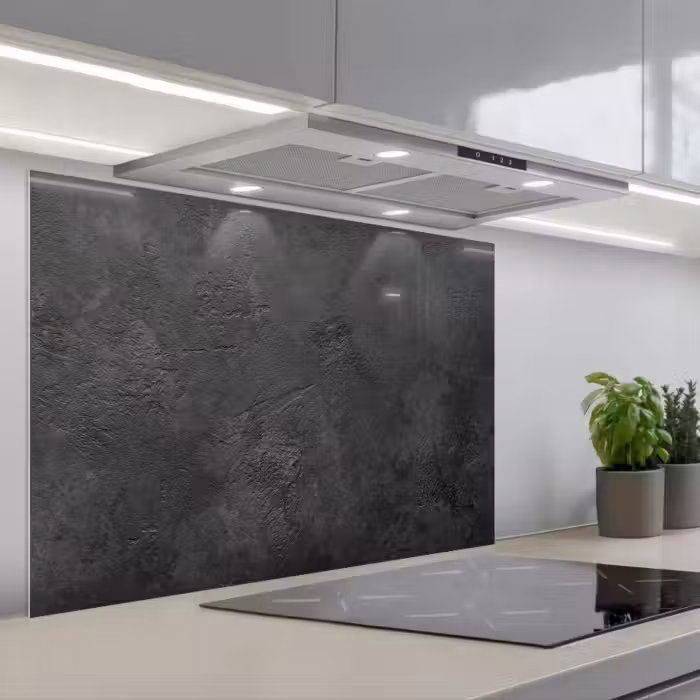 Spatscherm keuken - Beton - Structuur - Industrieel - Zwart - Grijs