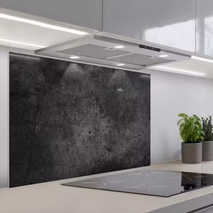 Spatscherm keuken - Beton - Structuur - Retro - Zwart - Grijs - Rustiek