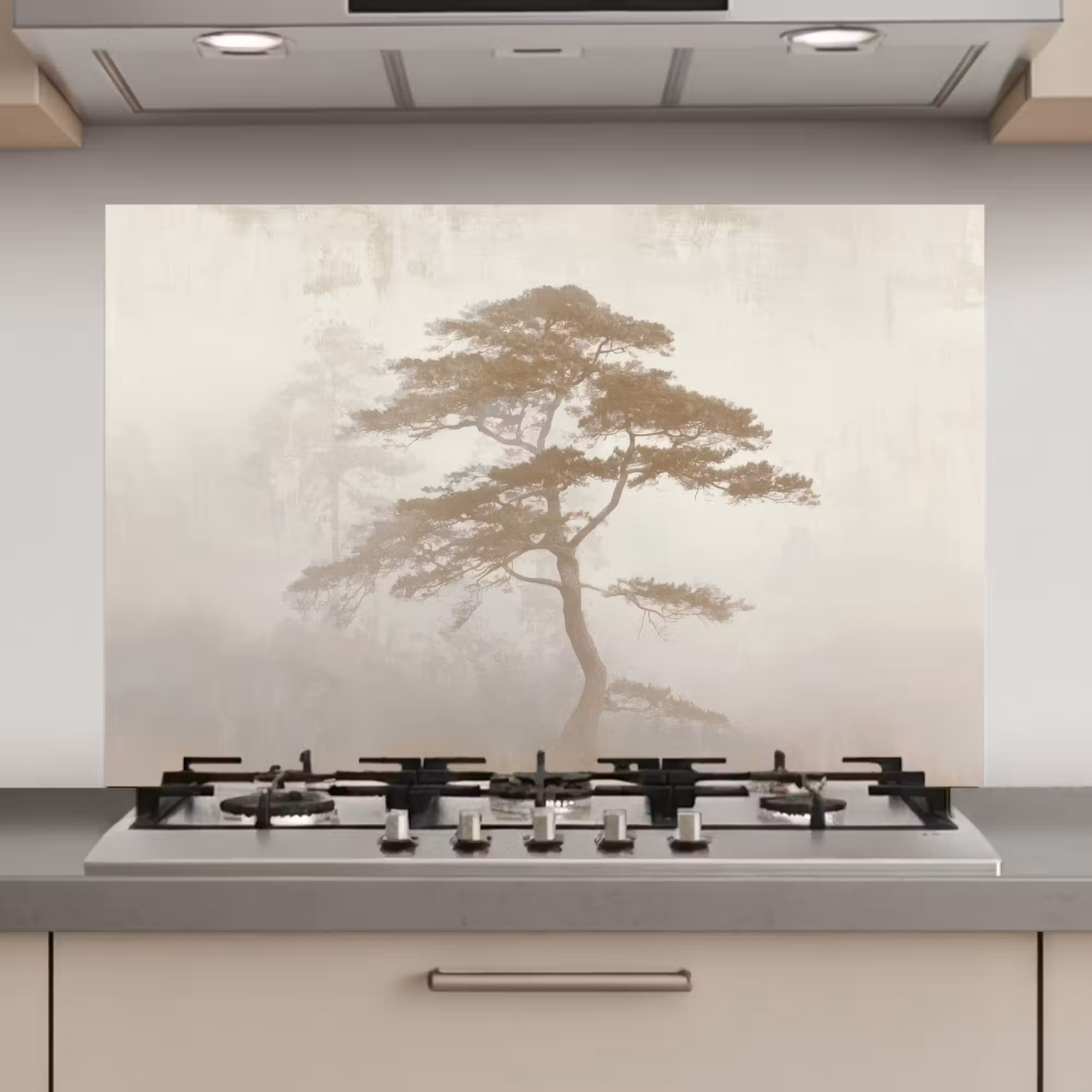 Spatscherm keuken - Boom - Oosterse stijl - Landschap