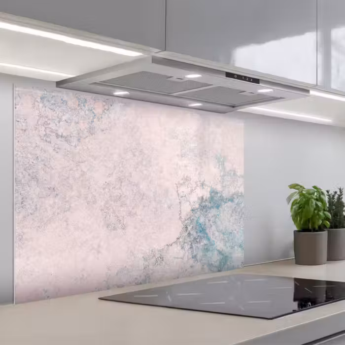 Spatscherm keuken - Cement - Beton - Retro - Industrieel - Wit - Blauw