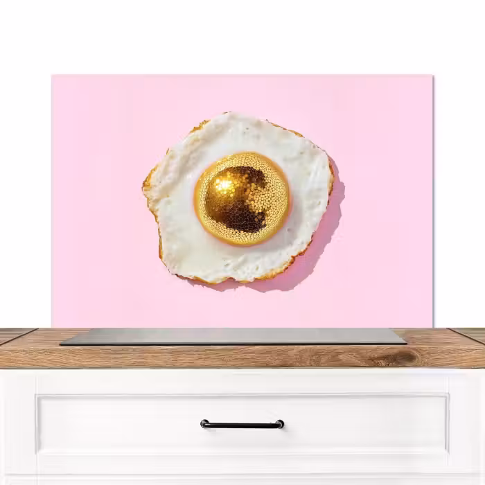 Spatscherm keuken - Ei - Disco - Ontbijt - Glitter