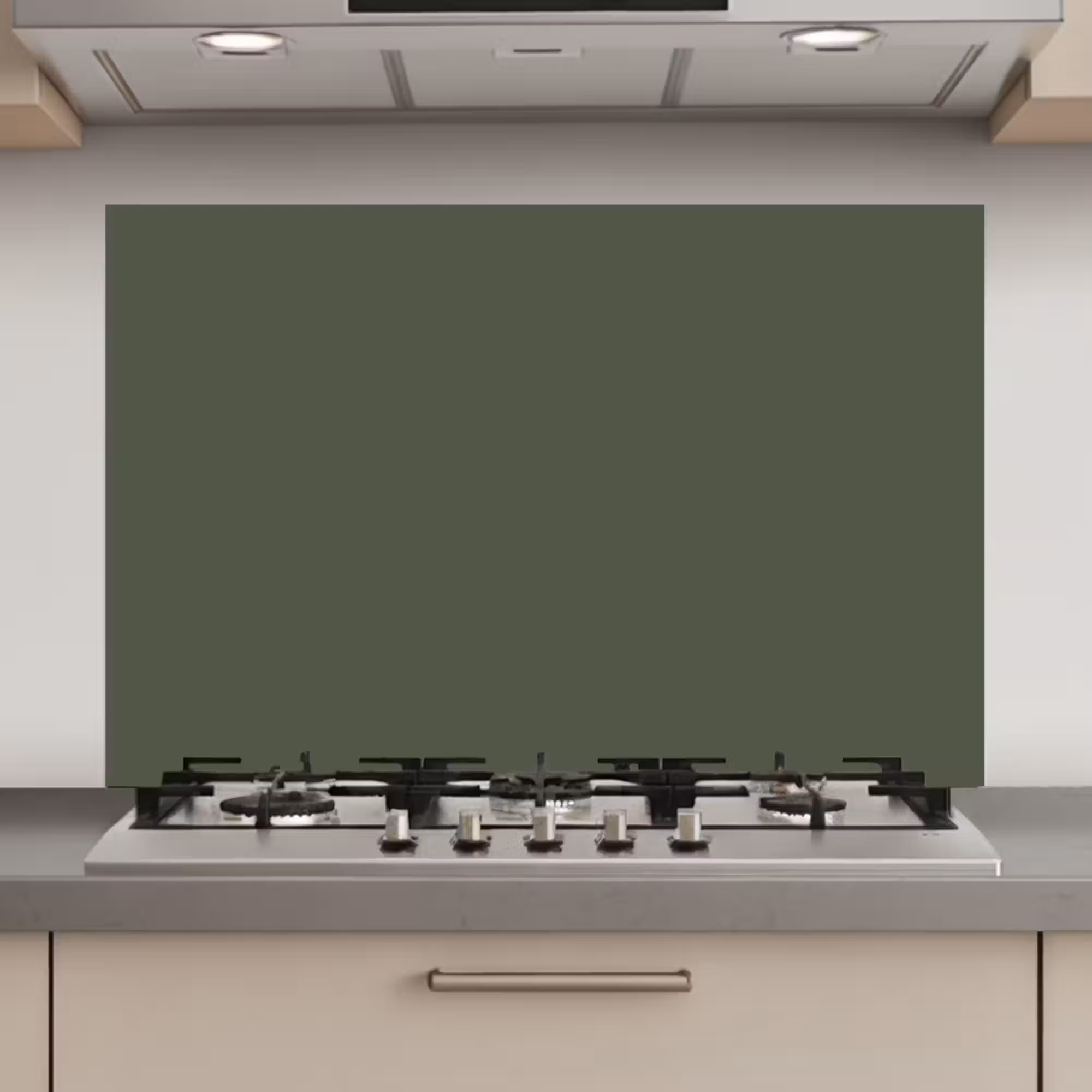 Spatscherm keuken - Groen - Effen kleur - Olijfgroen