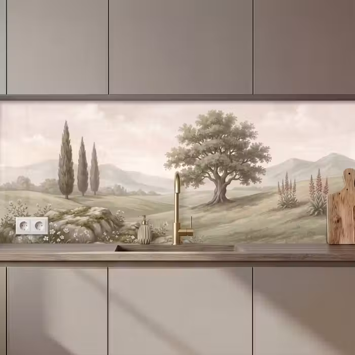Keuken achterwand - Heuvellandschap - Bomen - Natuur - Groen