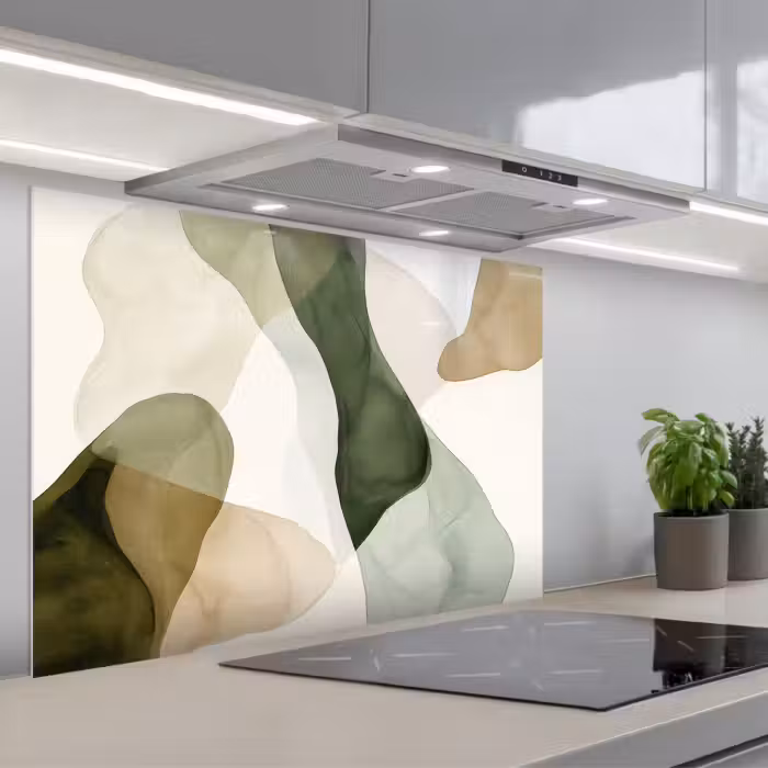 Spatscherm keuken - Japandi - Abstract - Groen