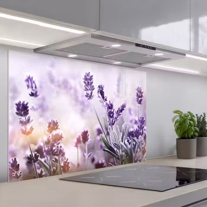 Spatscherm keuken - Lavendel Lichtspel
