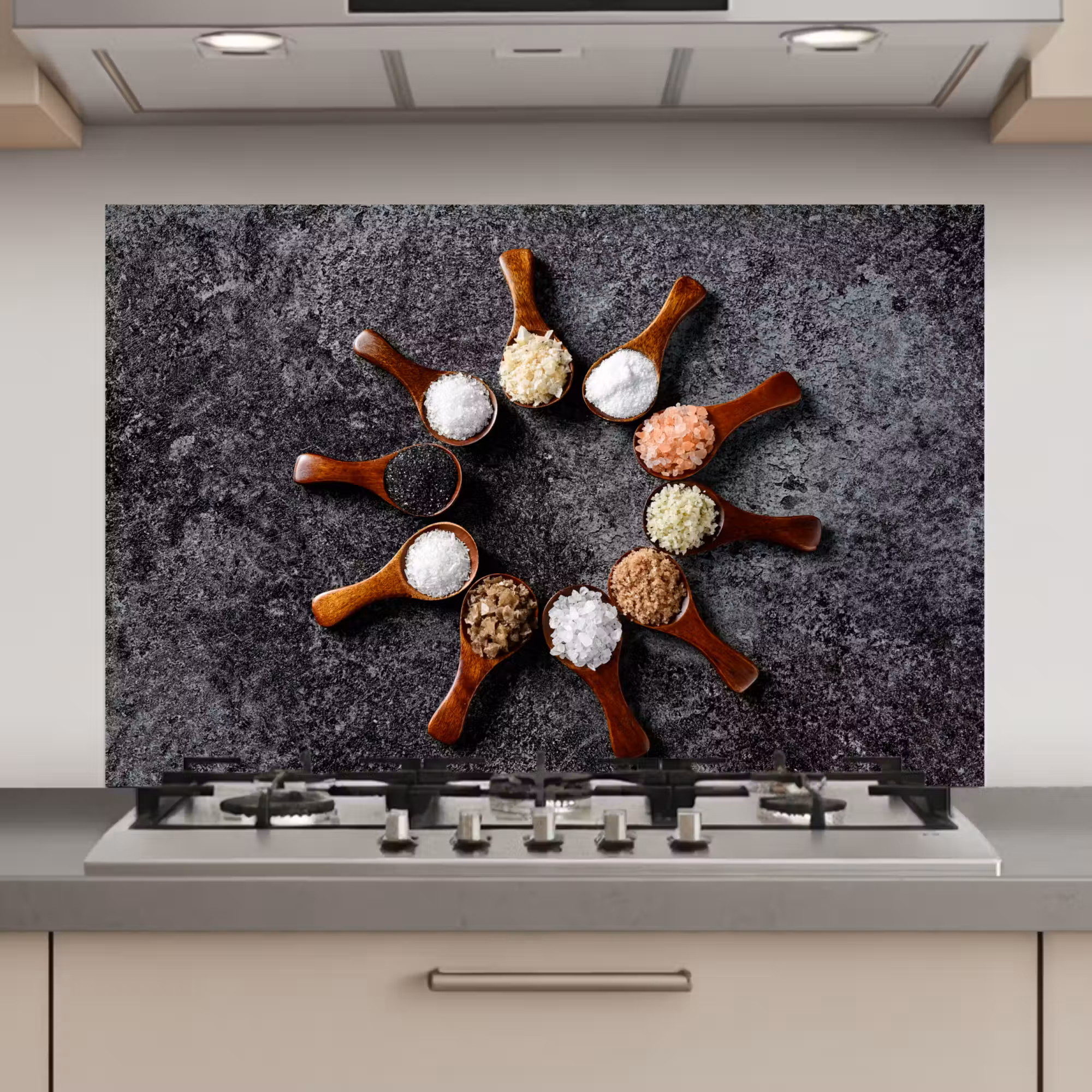 Spatscherm keuken - Lepel - Kruiden - Specerijen - Keuken - Industrieel