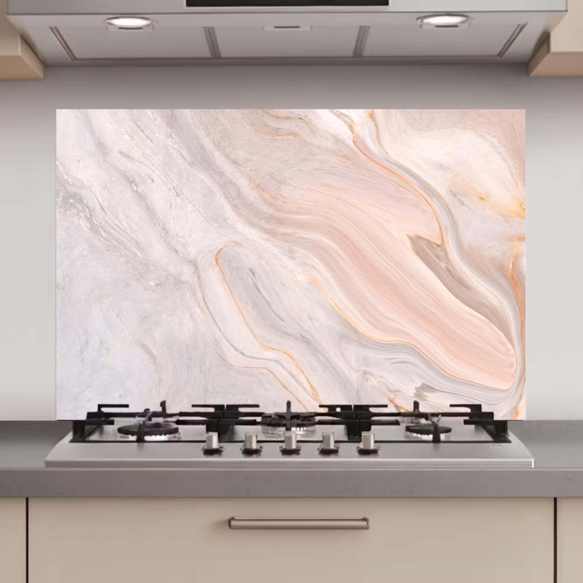 Spatscherm keuken - Marmer - Patroon - Pastel - Abstract - Marmerlook - Luxe