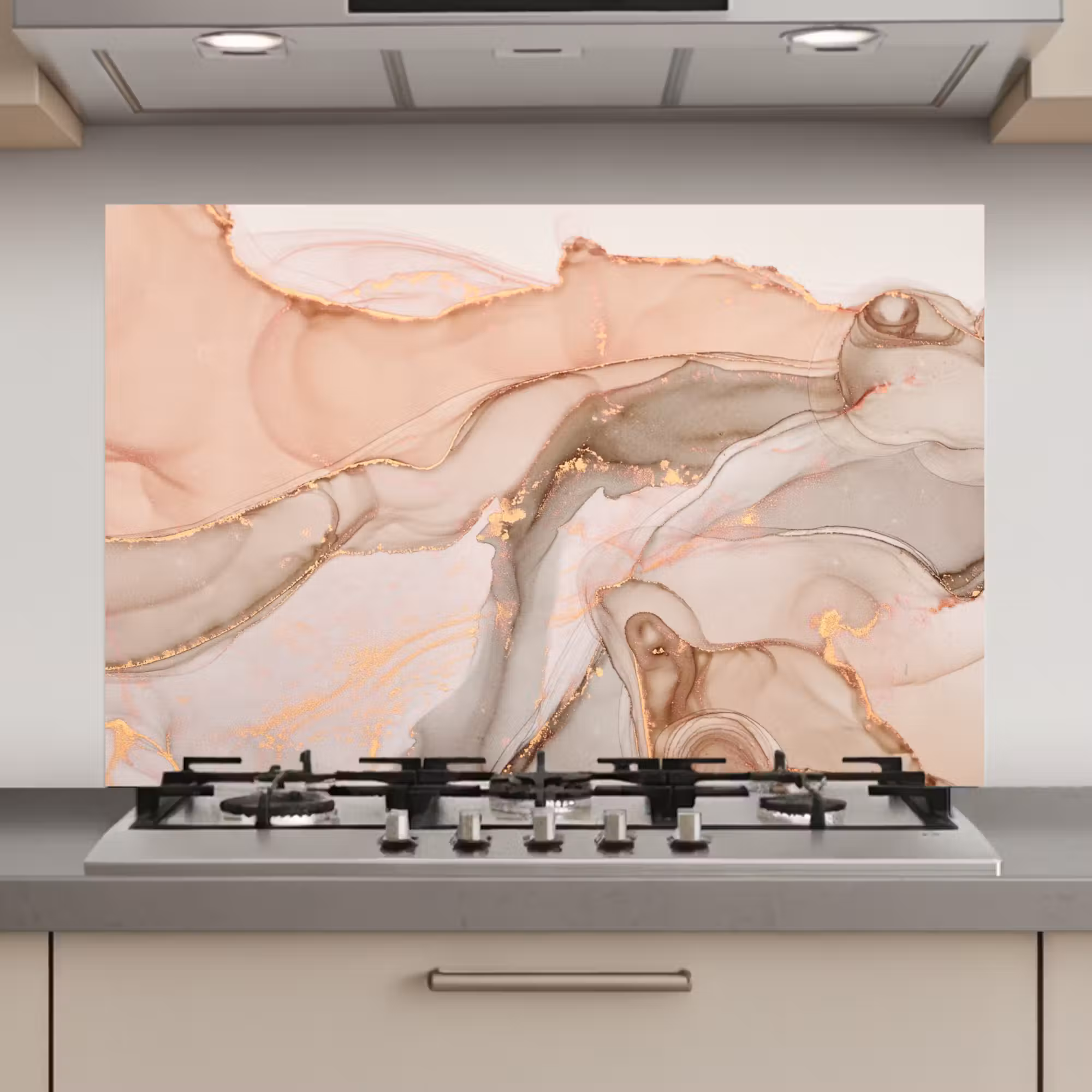 Spatscherm keuken - Marmer - Roze - Rosé