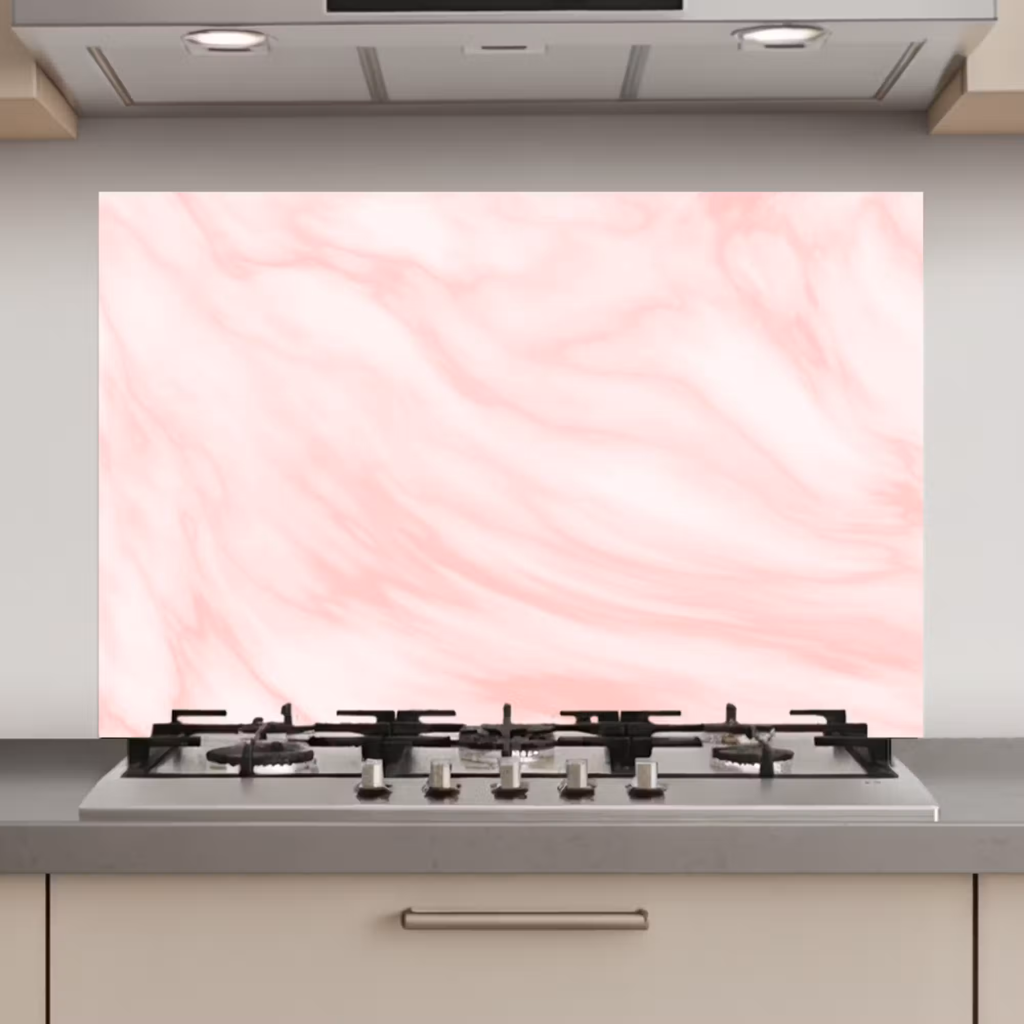 Spatscherm keuken - Marmer - Roze - Wit - Luxe - Marmerlook