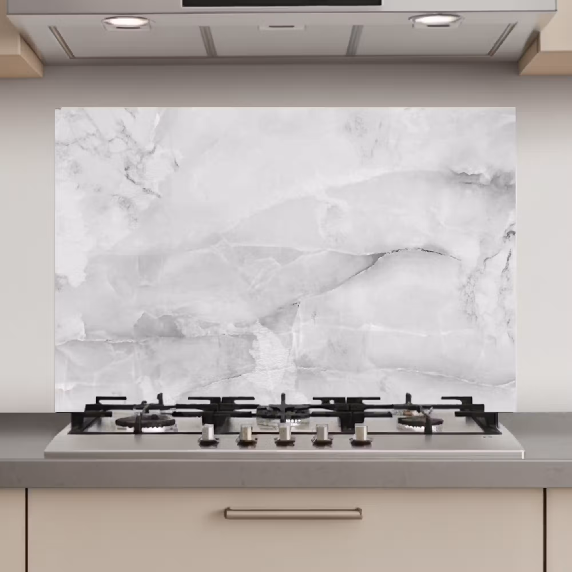 Spatscherm keuken - Marmer - Steen - Wit - Grijs - Marmerlook