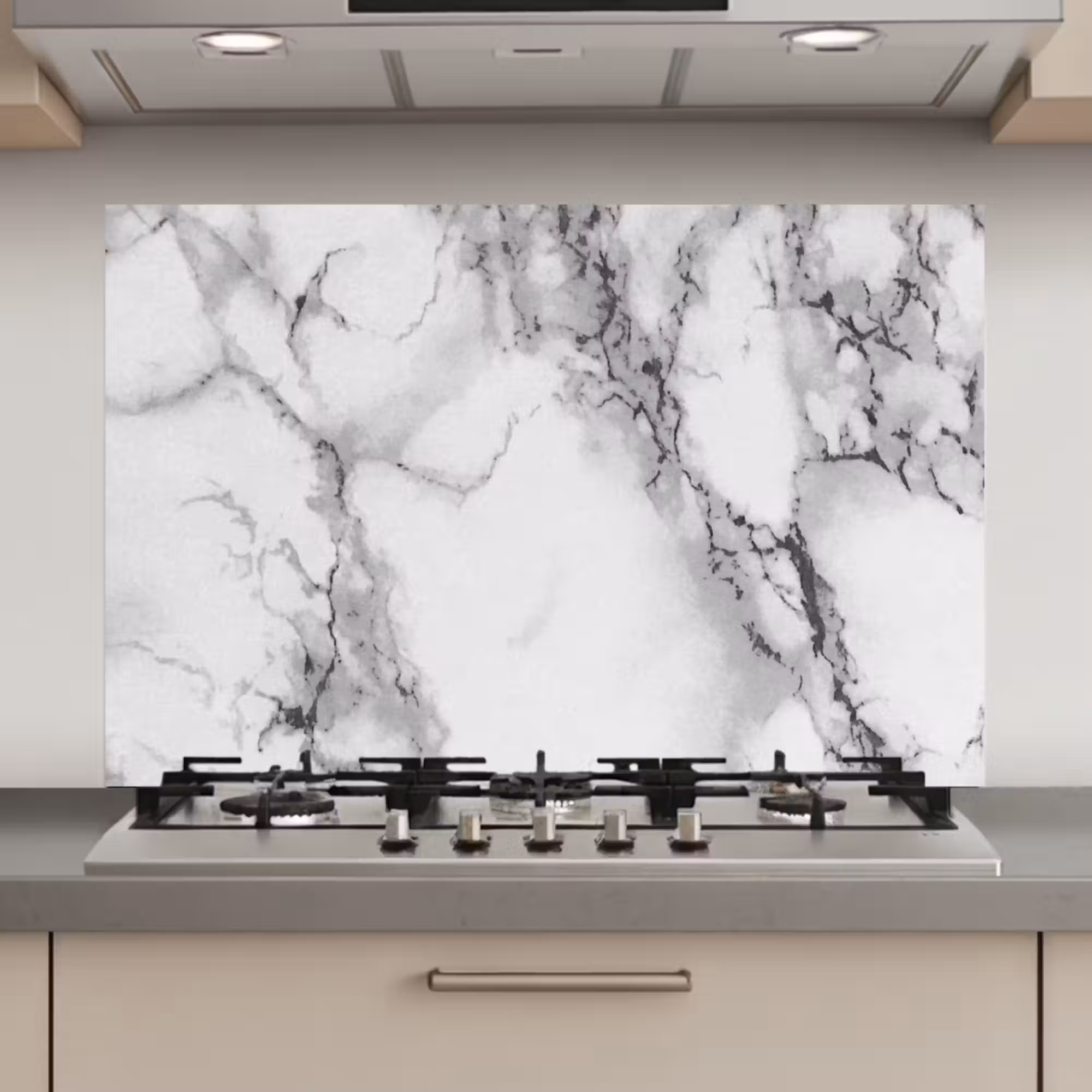 Spatscherm keuken - Marmer - Steen - Wit - Grijs - Zwart - Marmerlook