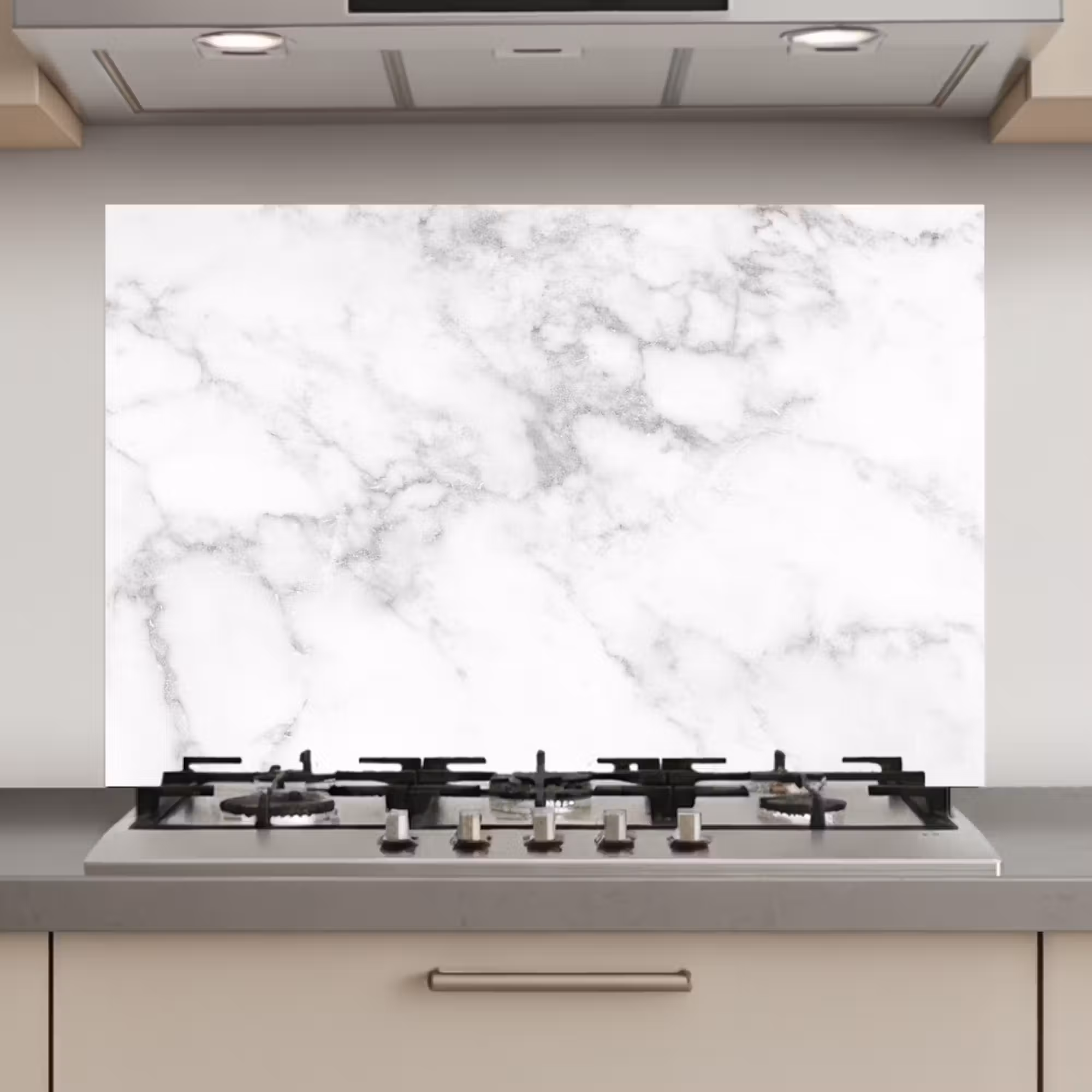 Spatscherm keuken - Marmer - Wit - Grijs - Luxe - Marmerlook - Steen